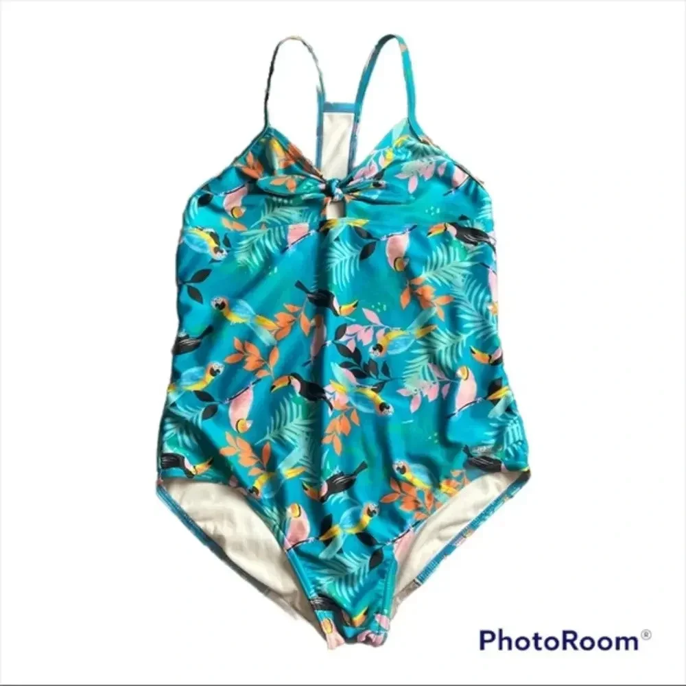 Speedo One Piece Swimsuit with Bird Print. Size‎ XL. See Pics for measurements